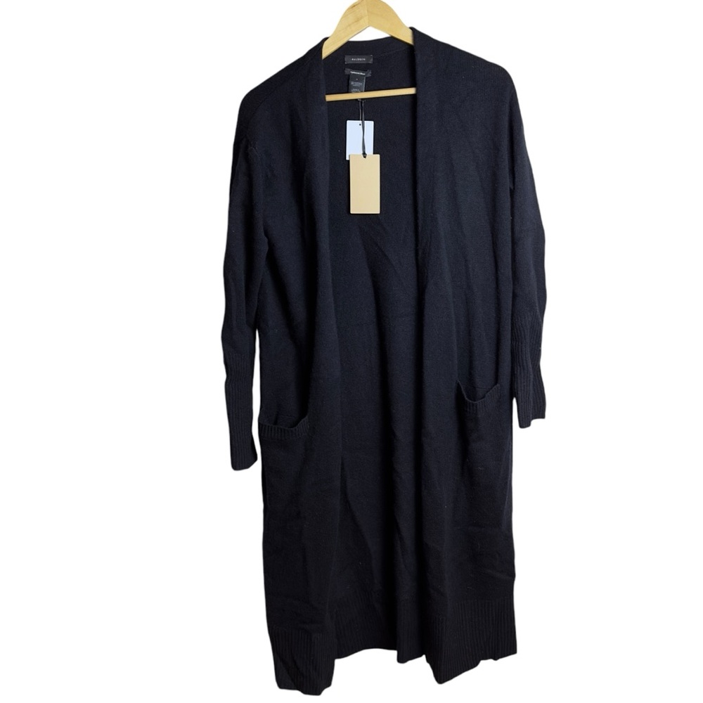 Halogen Wool & Cashmere Long Cardigan Black Size Small - Picture 8 of 10